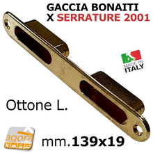 Carica l'immagine nel visualizzatore di Gallery, Riscontro Gaccia Ottone L. G220 Bonaiti 139x19 x Serrature 2001 Meccaniche