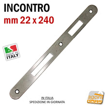 Load image into Gallery viewer, incontro gaccia bonaiti frontale 22x240 colore bronzo ricambio x porte serrature 540T made in italy