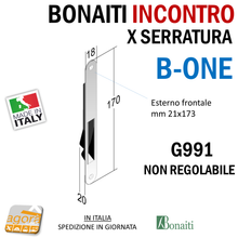 Carica l'immagine nel visualizzatore di Gallery, 4G99100085 Riscontro Gaccia 991 Bonaiti 18x170 21x173 cr.sat non regolabile x Serrature B-ONE Magnetiche incontro G991