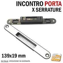 Carica l'immagine nel visualizzatore di Gallery, Riscontro Gaccia Cromo Opaco 139x19 x Serrature B-BITTER Meccaniche IDOOR Bonaiti CX