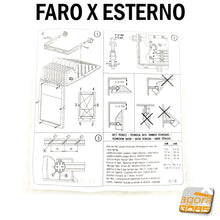 Carica l'immagine nel visualizzatore di Gallery, FARO X ESTERNO DISANO PUNTO 1149 LITIO IP65 150W NERO 230V CON STAFFA ISTRUZIONI SCHEDA TECNICA