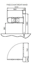 Carica l'immagine nel visualizzatore di Gallery, scheda dimensionale tornello motorizzato gunnebo c1 right hand pass-o-mat con dispositivo antipanico e guida fila altezza complessiva dal suolo 1080mm + la colonnina illuminata in cima ( in tutto 1170mm ) larghezza 260mm profondità 159mm motore 230V 45W umidita 90% tornello motorizzato gunnebo x negozi o supermercati