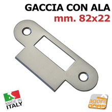 Load image into Gallery viewer, Riscontro Gaccia Cromo Opaco G187 Bonaiti 82x22 con ALA x Serrature B-BITTER Meccaniche ALA 42x12mm ARGENTO COROMO OPACO SATINATO SPESSORE 2MM