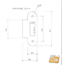 Load image into Gallery viewer, Riscontro Gaccia Cromo Opaco G187 Bonaiti 82x22 con ALA x Serrature B-BITTER Meccaniche ALA 42x12mm MISURE REALI