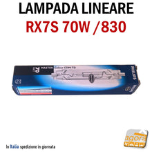 Carica l'immagine nel visualizzatore di Gallery, Lampada Philips Master Colour CDM-TD 70w/830 Rx7s attacco lineare per faro da negozio e locale Lampadina Ricambio Nuova