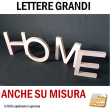 Load image into Gallery viewer, Lettere Grandi 19 cm HOME lettera in legno verniciabile FREE STANDING scritta Design MDF lettera alta spessa autoportante