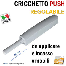 Load image into Gallery viewer, CRICCHETTO PUSH REGOLABILE APERTURA ANTE INVISIBILI MOBILE SENZA MANIGLIA DA INCASSO-APPLICARE LUNGO