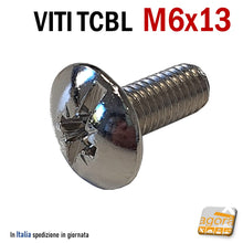 Carica l'immagine nel visualizzatore di Gallery, Viti metriche M6 testa bombata larga belle nichelate ben rifinite M6x13 Vite filettata in metallo