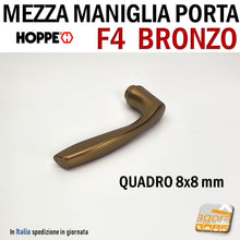 Carica l'immagine nel visualizzatore di Gallery, MANIGLIA PORTA HOPPE ALLUMINIO BRONZO MEZZA MANIGLIA FEMMINA Q8x8 MILANO 143