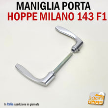 Carica l'immagine nel visualizzatore di Gallery, MANIGLIA PORTA HOPPE IN ALLUMINIO ARGENTO MILANO 143 F1 LUNGA