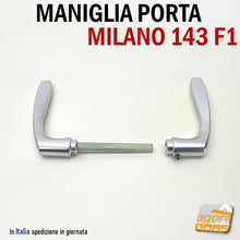 Carica l'immagine nel visualizzatore di Gallery, MANIGLIA PORTA HOPPE IN ALLUMINIO ARGENTO MILANO 143 F1 LUNGA 4012789056259