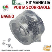 Carica l'immagine nel visualizzatore di Gallery, kit completo per serratura porta scorrevole satinata per bagni foro 48mm