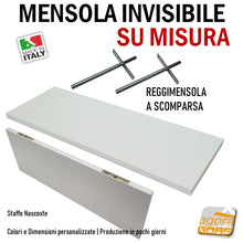 Carica l'immagine nel visualizzatore di Gallery, Produzione vendita mensole in legno su misura piani pianetti ripiani pannelli tagliati e bordati con reggimensola a scomparsa