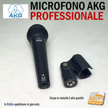 Carica l'immagine nel visualizzatore di Gallery, MICROFONO PROFESSIONALE CABLATO AKG NERO L170MM IN METALLO CON SUPPORTO cavo escluso - microfoni musicali