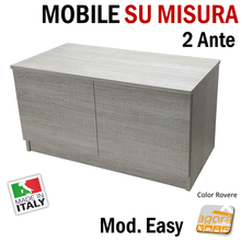 Carica l'immagine nel visualizzatore di Gallery, MOBILE INGRESSO SU MISURA PANCA 2 ANTE SENZA MANIGLIA EASY DIMENSIONI PERSONALIZZATE rovere