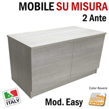 Carica l'immagine nel visualizzatore di Gallery, MOBILE INGRESSO SU MISURA PANCA 2 ANTE SENZA MANIGLIA EASY rovere push