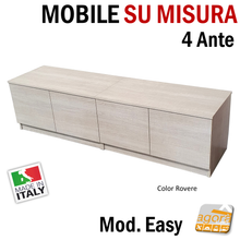 Carica l'immagine nel visualizzatore di Gallery, MOBILE INGRESSO SU MISURA PANCA 4 ANTE SENZA MANIGLIA EASY DIMENSIONI PERSONALIZZATE rovere