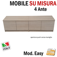 Carica l'immagine nel visualizzatore di Gallery, MOBILE INGRESSO SU MISURA PANCA 4 ANTE SENZA MANIGLIA EASY DIMENSIONI PERSONALIZZATE
