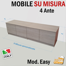 Carica l'immagine nel visualizzatore di Gallery, MOBILE INGRESSO SU MISURA PANCA 2-4 ANTE SENZA MANIGLIA EASY DIMENSIONI PERSONALIZZATE extra