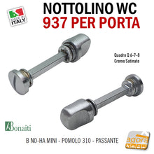 Carica l'immagine nel visualizzatore di Gallery, NOTTOLINO WC B NO-HA 937 MINI Art.310 CR.SAT Q6-7-8 BONAITI PER PORTA LIBERO-OCCUPATO WC BAGNO accessori porte senza maniglia invisibili