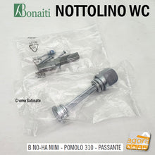 Carica l'immagine nel visualizzatore di Gallery, Confezione completa Nottolino serratura porta WC quadro 6 quadro 7 quadro 8mm cromato