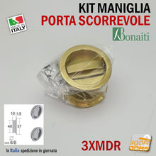 Carica l'immagine nel visualizzatore di Gallery, bocchetta rosetta maniglia porta scrigno scorrevole rotonda da incasso 48mm quadro 8mm quadro 6mm