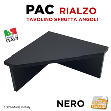 Carica l'immagine nel visualizzatore di Gallery, TAVOLINO SFRUTTA ANGOLO TOP CUCINA PAC 40x40x20 MENSOLA PIANETTO PORTASPEZIE RIALZO nero