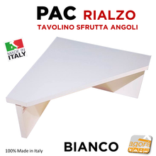 Carica l'immagine nel visualizzatore di Gallery, TAVOLINO SFRUTTA ANGOLO TOP CUCINA PAC 40x40x20 MENSOLA PIANETTO PORTASPEZIE RIALZO bianco