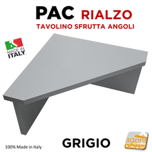 Carica l'immagine nel visualizzatore di Gallery, TAVOLINO SFRUTTA ANGOLO TOP CUCINA PAC 40x40x20 MENSOLA PIANETTO PORTASPEZIE RIALZO grigio