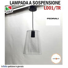 Carica l'immagine nel visualizzatore di Gallery, Lampadario a sospensione moderno adatto per la casa per la cucina per la sala per negozi bar e ristoranti - PEDRALI L001S CONICAL SUSPENSION CHANDELIER D 26,5cm TRANSPARENT E27 LAMP ADJUSTABLE BLACK ROSE
