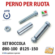Carica l'immagine nel visualizzatore di Gallery, SET BOCCOLA X RUOTA GOMMA NERA DIAMETRO 80-100-125-150MM SCIOLTA 112 S112 AVO INDUSTRIA RUOTE PERNO BOCCOLE 18878 18875