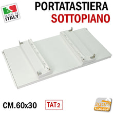 Carica l'immagine nel visualizzatore di Gallery, portatastiera sottopiano per scrivania aggiuntivo piano estraibile pianetto fissaggio sotto pannello cm 60x30x8 a su misura