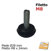 Carica l'immagine nel visualizzatore di Gallery, Piedi filettati M8mm perno zincato regolabile in plastica
