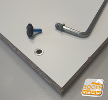 Load image into Gallery viewer, 4 pz PIEDI PIEDE PIEDINO FIL. M6 CON BUSSOLA FORO 8MM X MOBILI TELAI