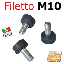 Carica l'immagine nel visualizzatore di Gallery, PIEDI PIEDE PIEDINO FILETTATO M10x20mm IN GOMMA D23x12 PER MOBILI E TELAI alta qualita5pz PIEDI PIEDE PIEDINO FILETTATO M10x20mm IN GOMMA D23x12 PER MOBILI E TELAI
