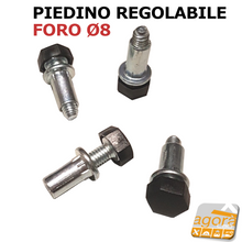 Carica l'immagine nel visualizzatore di Gallery, PIEDI PIEDE PIEDINO REGOLABILE PER MOBILI FORO 8MM ZINCATO CON PIATTELLO