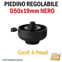 Load image into Gallery viewer, Piedino regolabile per mobiletti base mobile piede piedi rialzato per basi fissaggio rapido D5x2cm