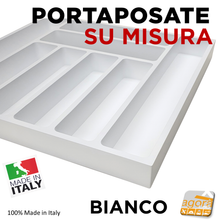 Carica l'immagine nel visualizzatore di Gallery, PORTAPOSATE X CASSETTO CUCINA SU MISURA AL CM E A DISEGNO RICAVATO DAL PIENO MDF BIANCO