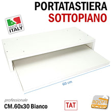 Carica l'immagine nel visualizzatore di Gallery, portatastiera sottopiano aggiuntiva per scrivania ufficio magazzino casa azienda dadpiano estraibile 60x30 bianco TAT robusto professionale
