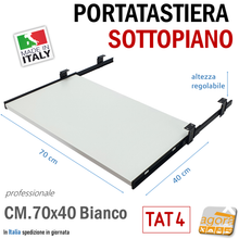 Carica l'immagine nel visualizzatore di Gallery, keyboard holder extractable big PORTATASTIERA PC SOTTOPIANO ESTRAIBILE TAT4 PIANETTO AGGIUNTIVO RIPIANO X SCRIVANIA PIANO 70x40 CM