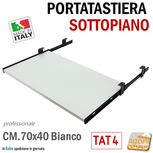 Carica l'immagine nel visualizzatore di Gallery, PORTATASTIERA PC SOTTOPIANO ESTRAIBILE TAT4 PIANETTO AGGIUNTIVO RIPIANO X SCRIVANIA PIANO 70x40 CM