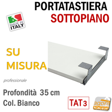 Carica l'immagine nel visualizzatore di Gallery, PORTATASTIERA X COMPUTER PC TASTIERE E MOUSE SOTTOPIANO ESTRAIBILE TAT3 PIANETTO AGGIUNTIVO RIPIANO X SCRIVANIA SU MISURA BIANCO