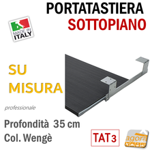 Carica l'immagine nel visualizzatore di Gallery, PORTATASTIERA X COMPUTER PC TASTIERE E MOUSE SOTTOPIANO ESTRAIBILE TAT3 PIANETTO AGGIUNTIVO RIPIANO X SCRIVANIA SU MISURA WENGE SCURO