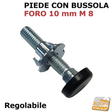 Carica l'immagine nel visualizzatore di Gallery, PIEDI PIEDE PIEDINO REGOLABILE PER MOBILI FORO 10mm ZINCATO M8mm CON PIATTELLO