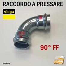 Carica l'immagine nel visualizzatore di Gallery, Foto reale raccordo idraulico press fitting viega prestabo femmina femmina con oring curva gomito 90 gradi
