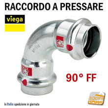 Carica l'immagine nel visualizzatore di Gallery, PRESTABO VIEGA RACCORDO A PRESSARE CURVA 90° FF 1116 DIAMETRO Ø15-18-22-28-35-42-54