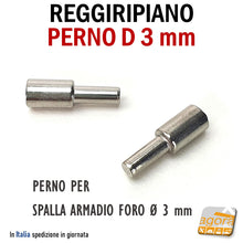 Carica l'immagine nel visualizzatore di Gallery, REGGIMENSOLA IN METALLO DIAMETRO D 3 MM - 5MM DOPPIA DIMENSIONE PER ARMADI PER RIPIANI METALLO ROBUSTI