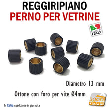 Carica l'immagine nel visualizzatore di Gallery, SUPPORTI DA AVVITARE ALLA SPALLA DEL MOBILE PER RIPIANI VETRO O LEGNO CON GOMMINO NERO