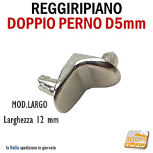 Carica l'immagine nel visualizzatore di Gallery, Reggiripiano Wurth largo 12mm a squadretta a L 12mm zama fori 5mm