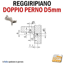 Carica l'immagine nel visualizzatore di Gallery, 0683 303REGGIRIPIANO DOPPIO PERNO D5mm PER PANNELLO E RIPIANI IN LEGNO A SQUADRA 4045989088454